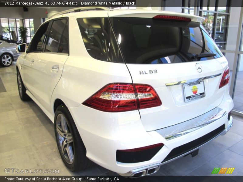 Diamond White Metallic / Black 2012 Mercedes-Benz ML 63 AMG 4Matic