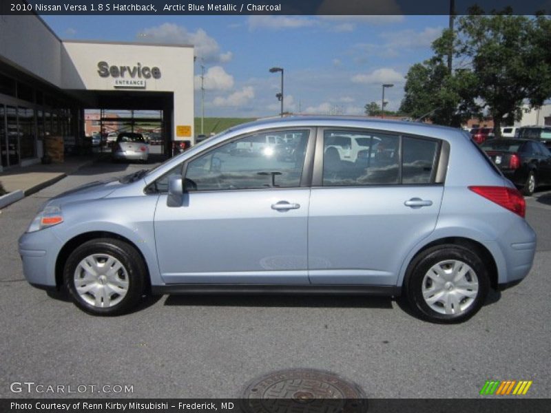 Arctic Blue Metallic / Charcoal 2010 Nissan Versa 1.8 S Hatchback