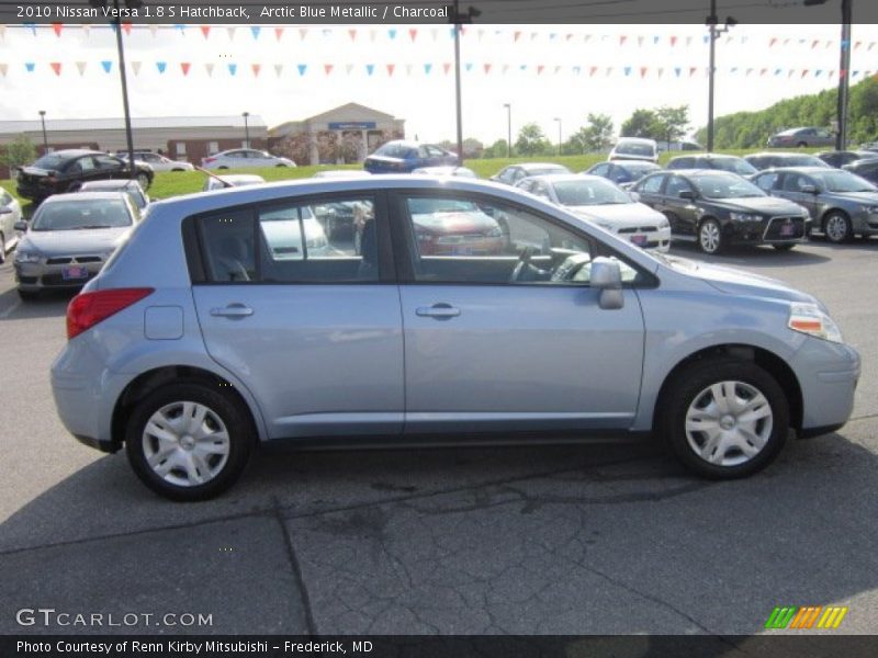 Arctic Blue Metallic / Charcoal 2010 Nissan Versa 1.8 S Hatchback