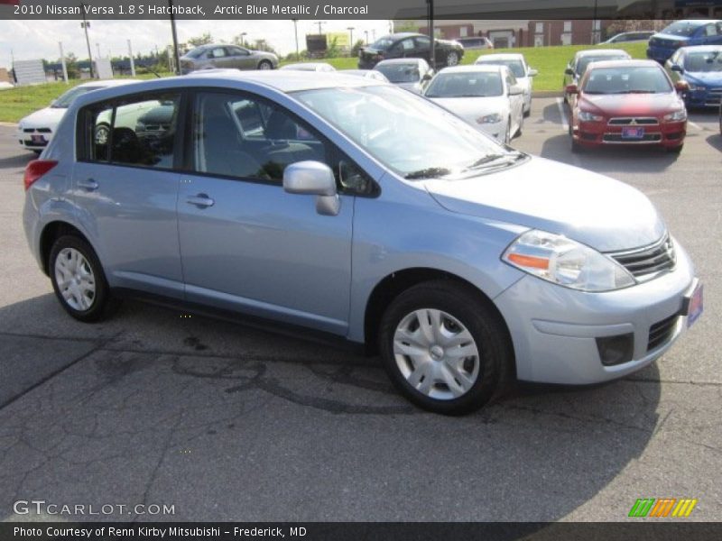 Arctic Blue Metallic / Charcoal 2010 Nissan Versa 1.8 S Hatchback