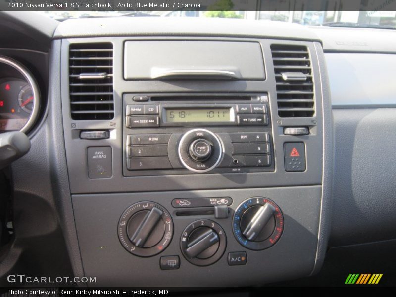 Arctic Blue Metallic / Charcoal 2010 Nissan Versa 1.8 S Hatchback