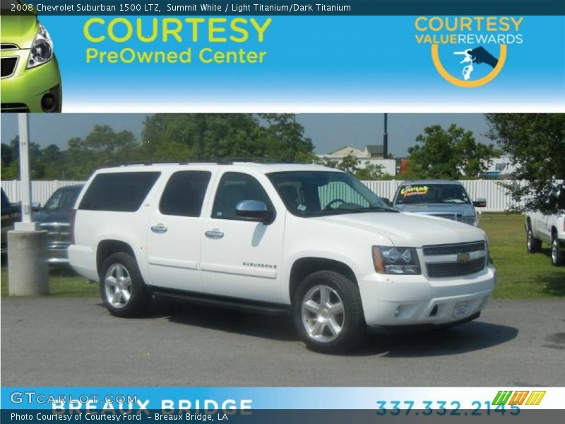 Summit White / Light Titanium/Dark Titanium 2008 Chevrolet Suburban 1500 LTZ