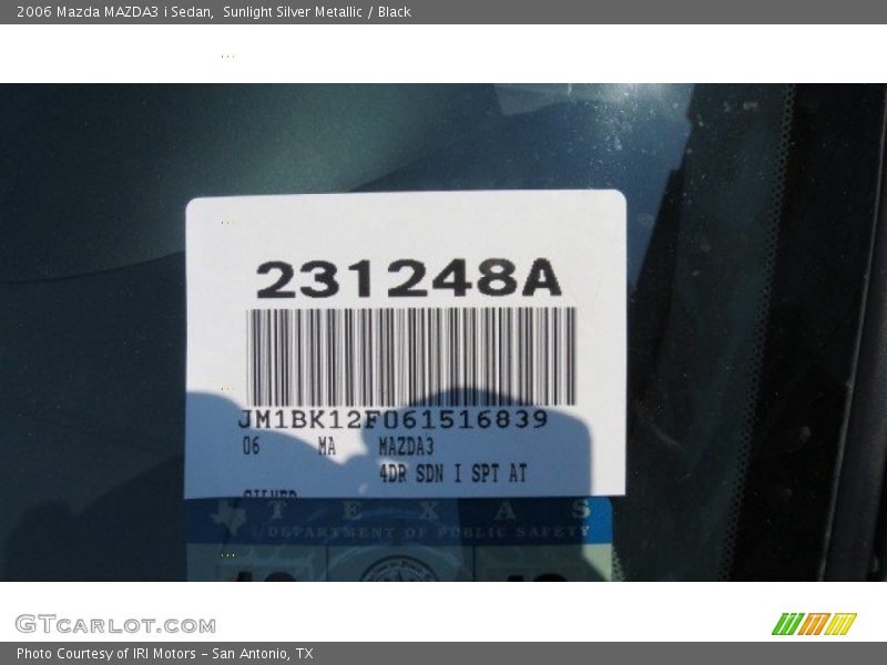 Sunlight Silver Metallic / Black 2006 Mazda MAZDA3 i Sedan
