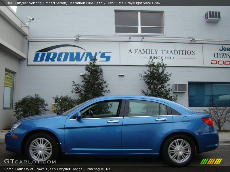 Marathon Blue Pearl / Dark Slate Gray/Light Slate Gray 2008 Chrysler Sebring Limited Sedan