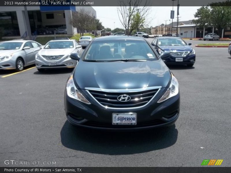 Pacific Blue Pearl / Camel 2013 Hyundai Sonata GLS