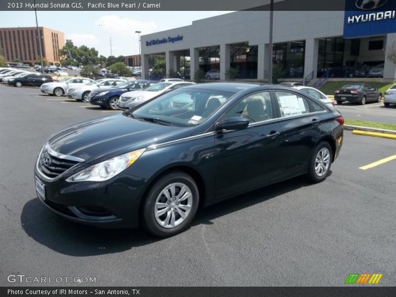 Pacific Blue Pearl / Camel 2013 Hyundai Sonata GLS