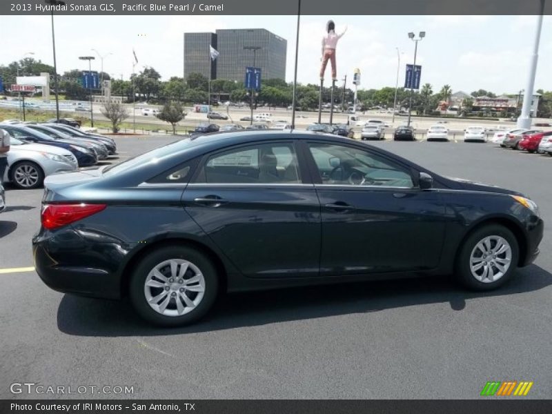 Pacific Blue Pearl / Camel 2013 Hyundai Sonata GLS