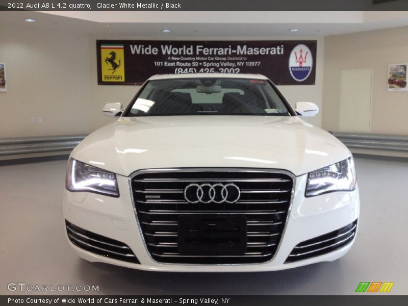 Glacier White Metallic / Black 2012 Audi A8 L 4.2 quattro