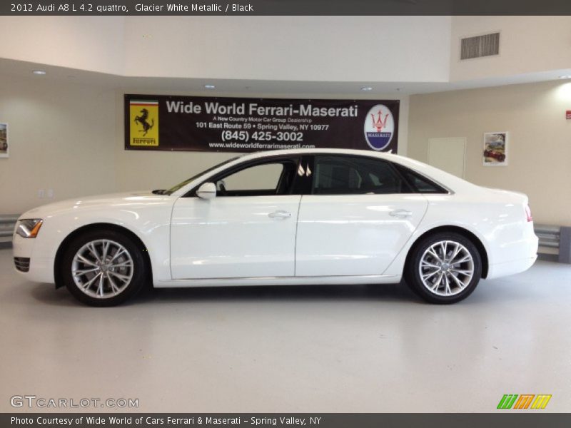Glacier White Metallic / Black 2012 Audi A8 L 4.2 quattro