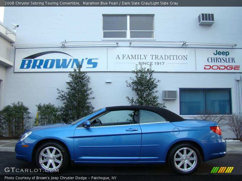 Marathon Blue Pearl / Dark Slate Gray/Light Slate Gray 2008 Chrysler Sebring Touring Convertible