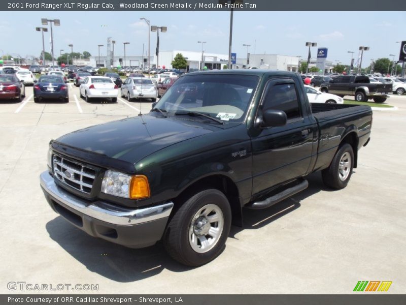 Woodland Green Metallic / Medium Prairie Tan 2001 Ford Ranger XLT Regular Cab