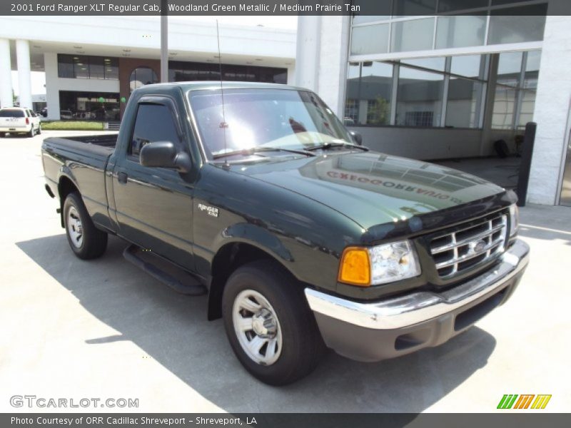 Woodland Green Metallic / Medium Prairie Tan 2001 Ford Ranger XLT Regular Cab