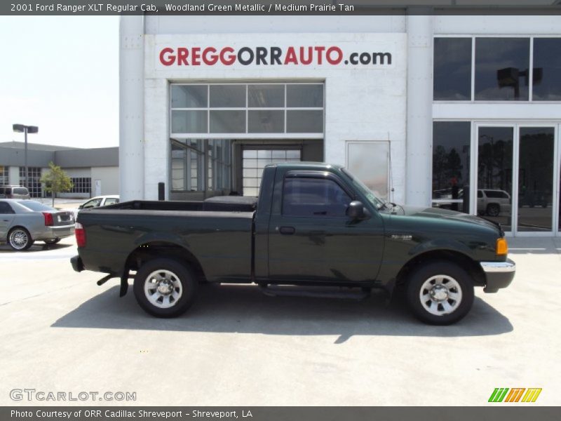 Woodland Green Metallic / Medium Prairie Tan 2001 Ford Ranger XLT Regular Cab