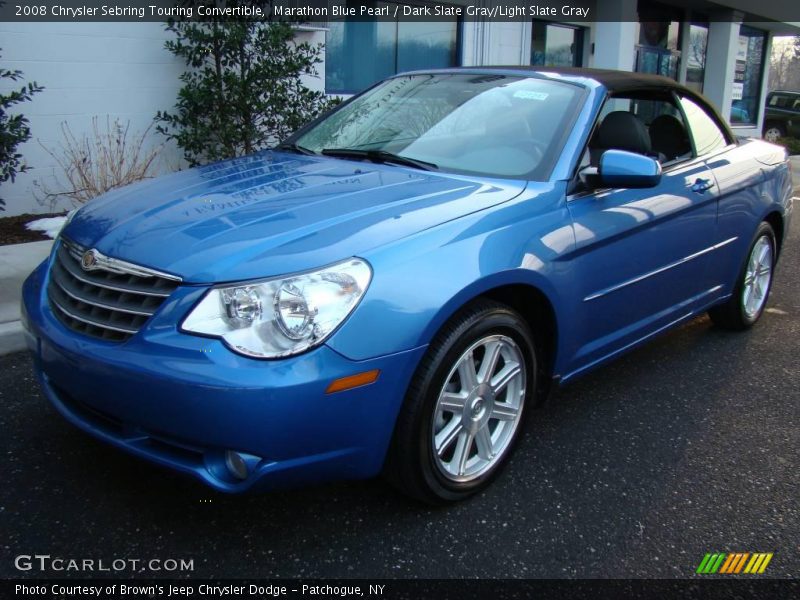 Marathon Blue Pearl / Dark Slate Gray/Light Slate Gray 2008 Chrysler Sebring Touring Convertible