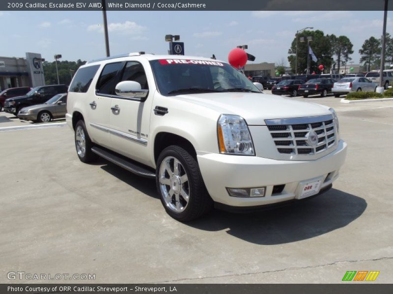 White Diamond / Cocoa/Cashmere 2009 Cadillac Escalade ESV AWD