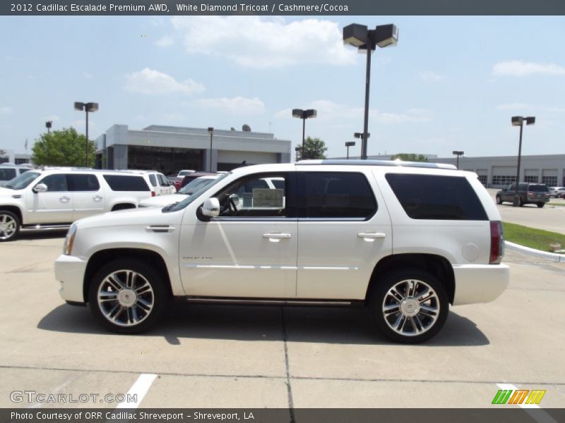 White Diamond Tricoat / Cashmere/Cocoa 2012 Cadillac Escalade Premium AWD