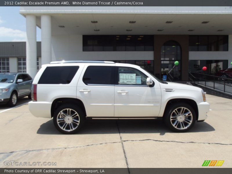 White Diamond Tricoat / Cashmere/Cocoa 2012 Cadillac Escalade Premium AWD