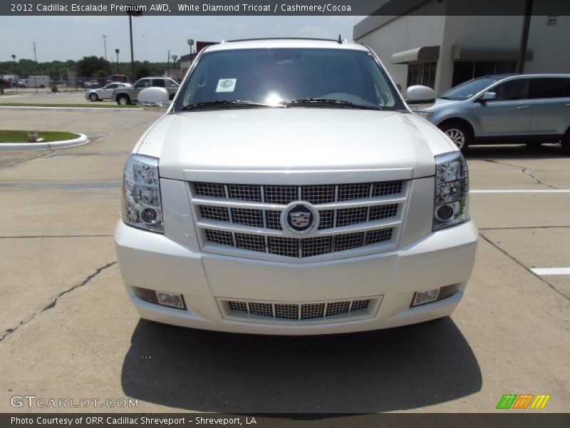 White Diamond Tricoat / Cashmere/Cocoa 2012 Cadillac Escalade Premium AWD