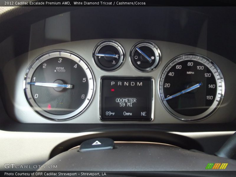 White Diamond Tricoat / Cashmere/Cocoa 2012 Cadillac Escalade Premium AWD