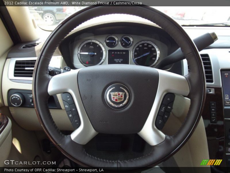 White Diamond Tricoat / Cashmere/Cocoa 2012 Cadillac Escalade Premium AWD