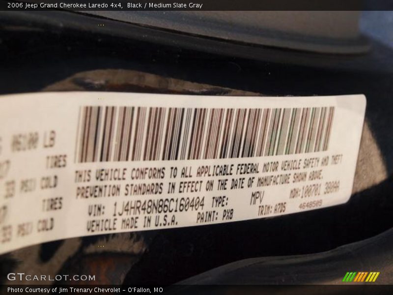 Black / Medium Slate Gray 2006 Jeep Grand Cherokee Laredo 4x4