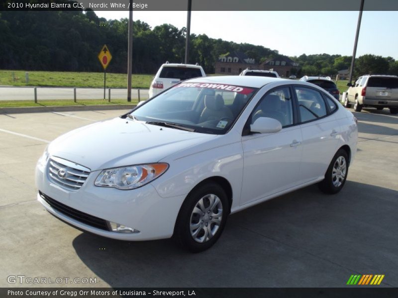 Nordic White / Beige 2010 Hyundai Elantra GLS