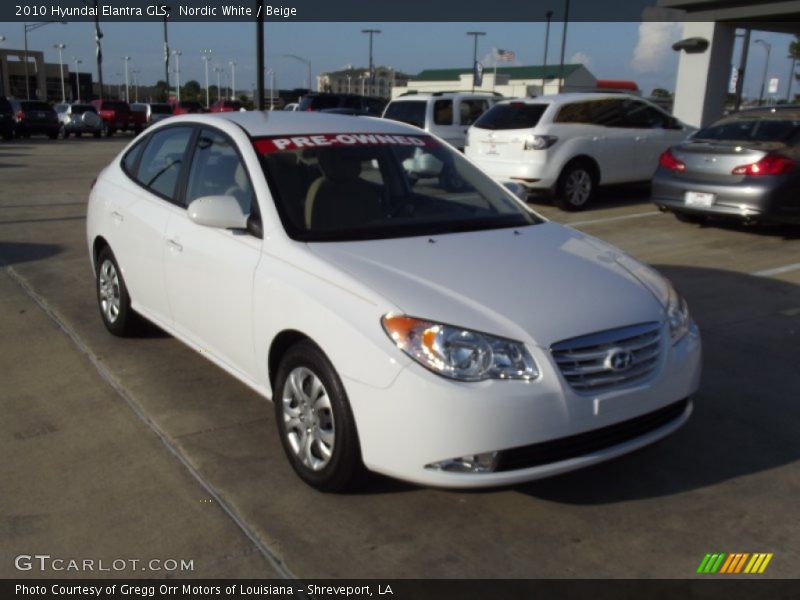 Nordic White / Beige 2010 Hyundai Elantra GLS