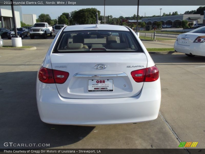Nordic White / Beige 2010 Hyundai Elantra GLS