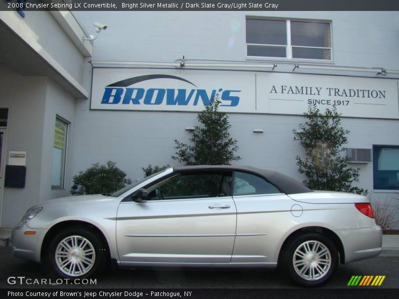 Bright Silver Metallic / Dark Slate Gray/Light Slate Gray 2008 Chrysler Sebring LX Convertible