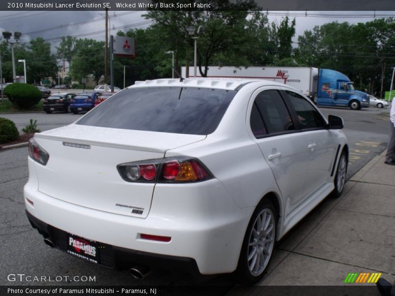 Wicked White / Black Sport Fabric 2010 Mitsubishi Lancer Evolution SE