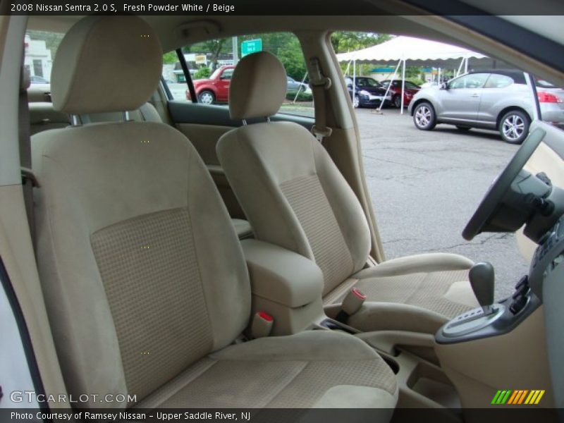 Fresh Powder White / Beige 2008 Nissan Sentra 2.0 S