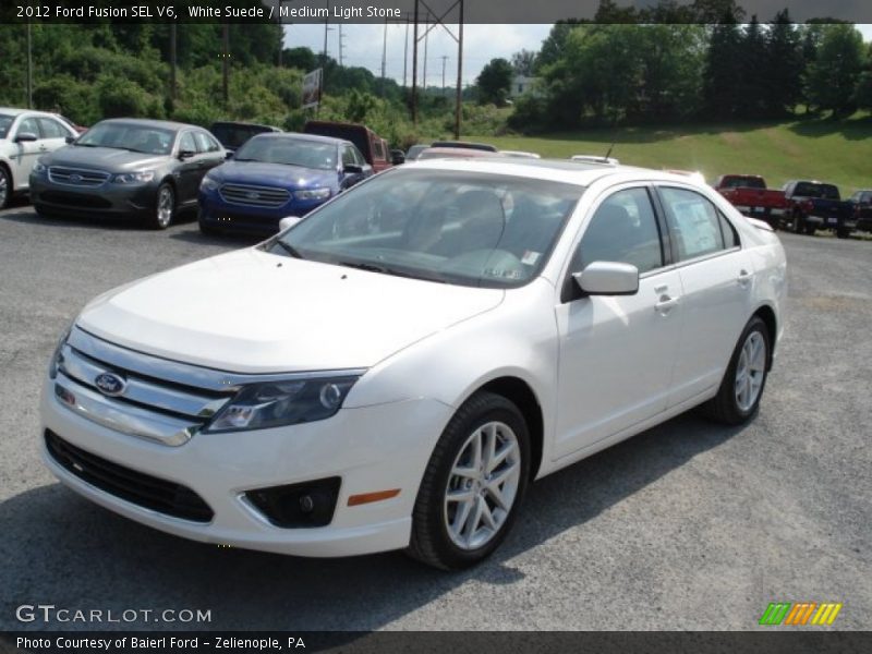 White Suede / Medium Light Stone 2012 Ford Fusion SEL V6