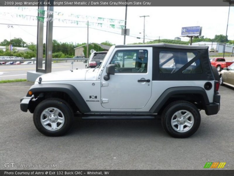 Bright Silver Metallic / Dark Slate Gray/Medium Slate Gray 2009 Jeep Wrangler X 4x4