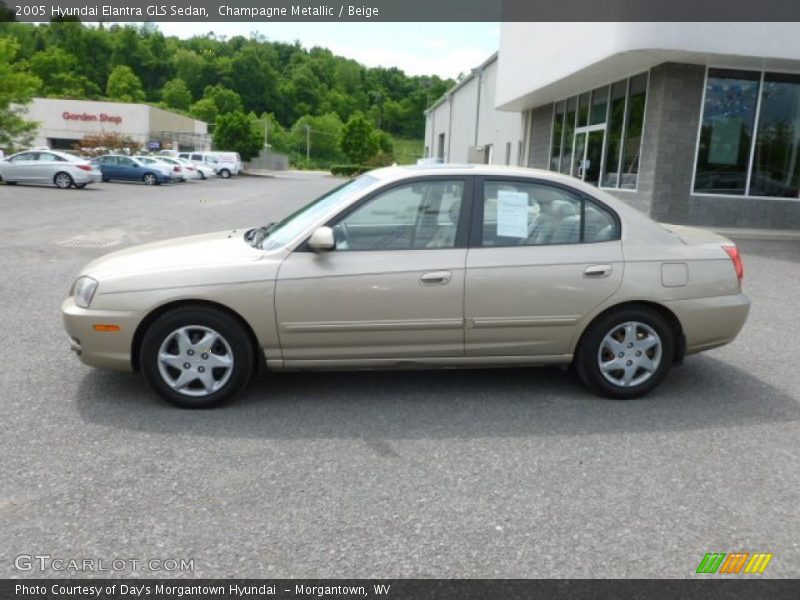 Champagne Metallic / Beige 2005 Hyundai Elantra GLS Sedan