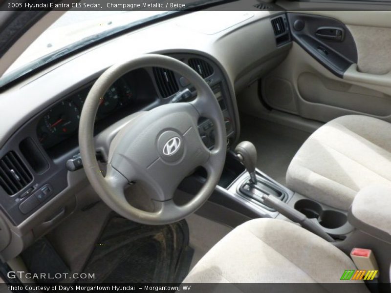 Champagne Metallic / Beige 2005 Hyundai Elantra GLS Sedan