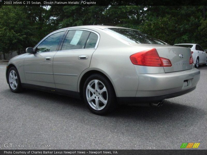 Desert Platinum Metallic / Graphite 2003 Infiniti G 35 Sedan