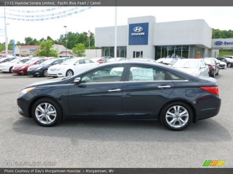 Pacific Blue Pearl / Camel 2013 Hyundai Sonata Limited