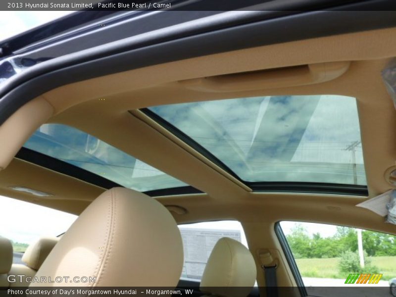 Pacific Blue Pearl / Camel 2013 Hyundai Sonata Limited