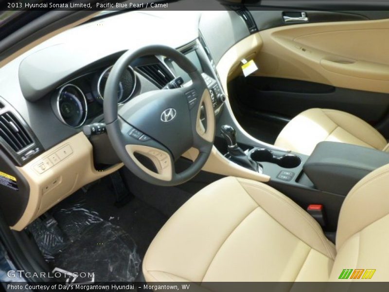Pacific Blue Pearl / Camel 2013 Hyundai Sonata Limited