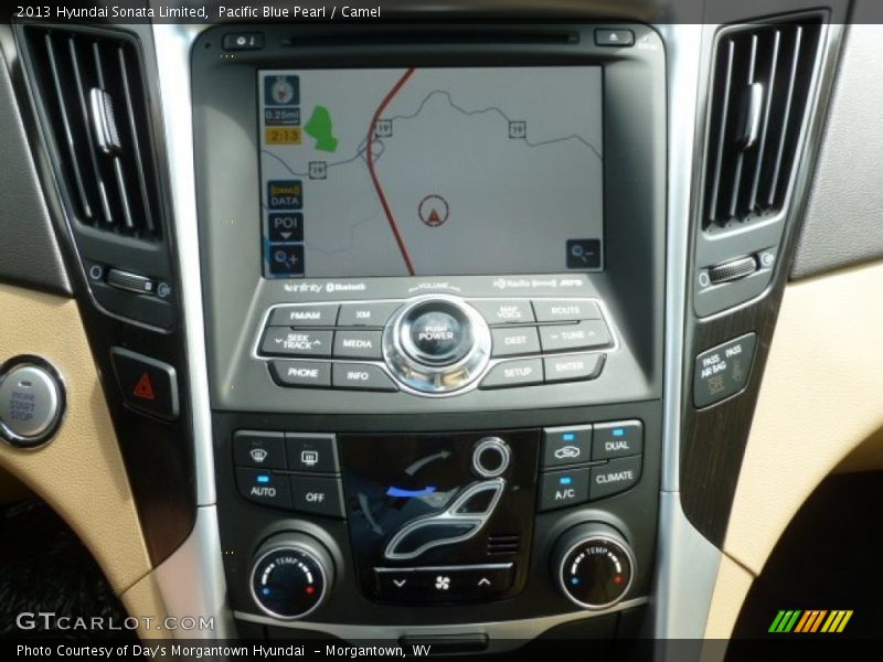 Pacific Blue Pearl / Camel 2013 Hyundai Sonata Limited