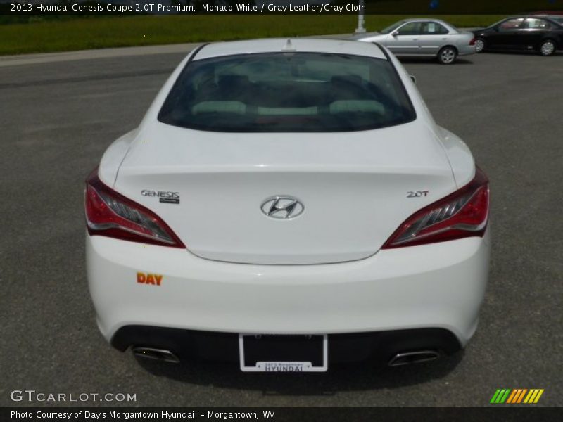Monaco White / Gray Leather/Gray Cloth 2013 Hyundai Genesis Coupe 2.0T Premium