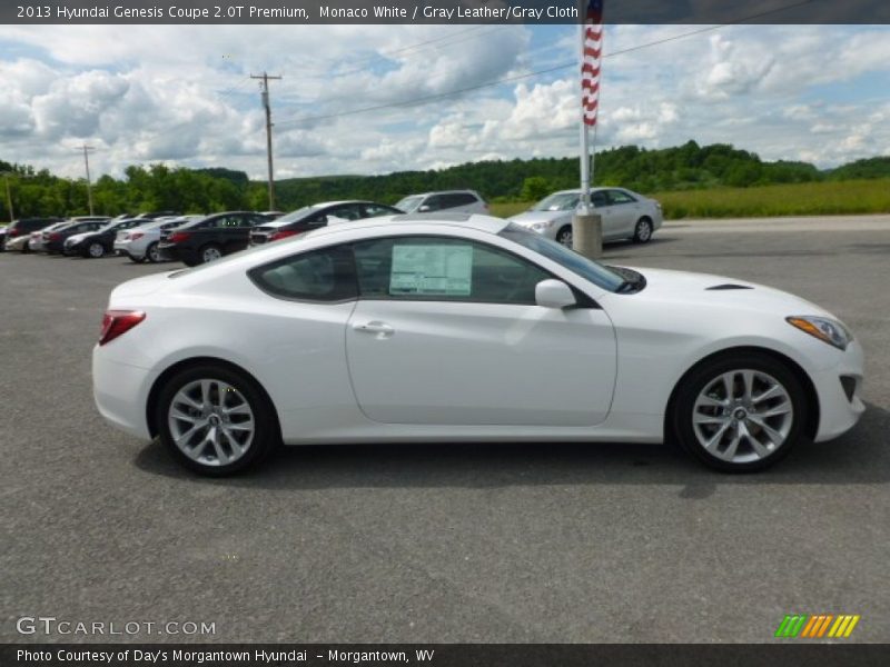 Monaco White / Gray Leather/Gray Cloth 2013 Hyundai Genesis Coupe 2.0T Premium