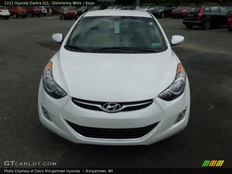 Shimmering White / Beige 2013 Hyundai Elantra GLS