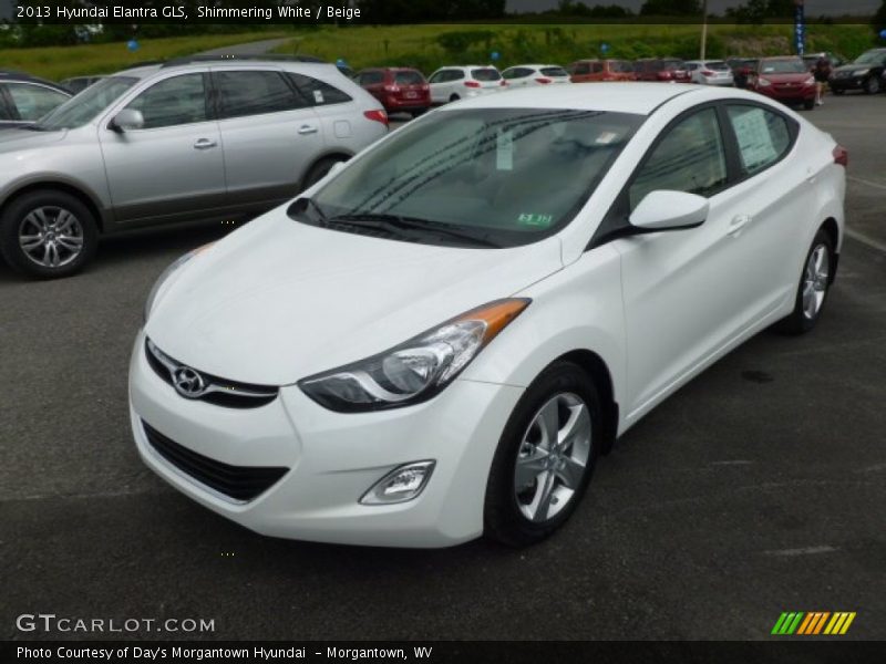 Shimmering White / Beige 2013 Hyundai Elantra GLS