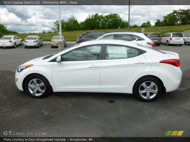 Shimmering White / Beige 2013 Hyundai Elantra GLS