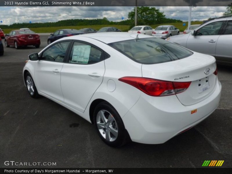 Shimmering White / Beige 2013 Hyundai Elantra GLS