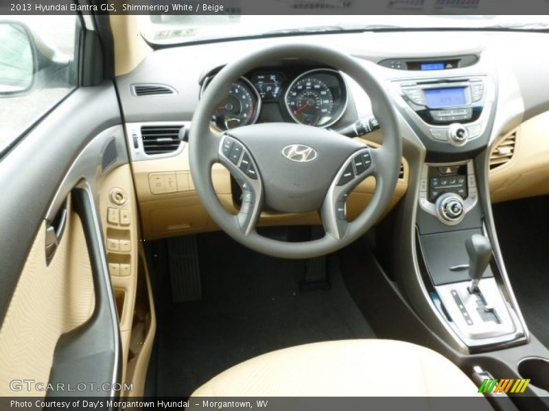 Shimmering White / Beige 2013 Hyundai Elantra GLS