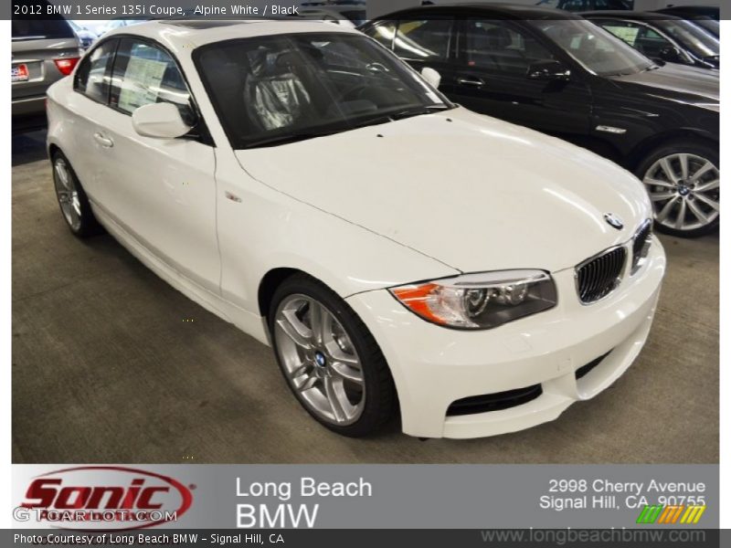 Alpine White / Black 2012 BMW 1 Series 135i Coupe