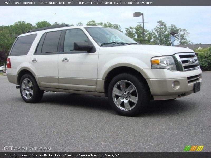 White Platinum Tri-Coat Metallic / Charcoal Black/Camel 2010 Ford Expedition Eddie Bauer 4x4
