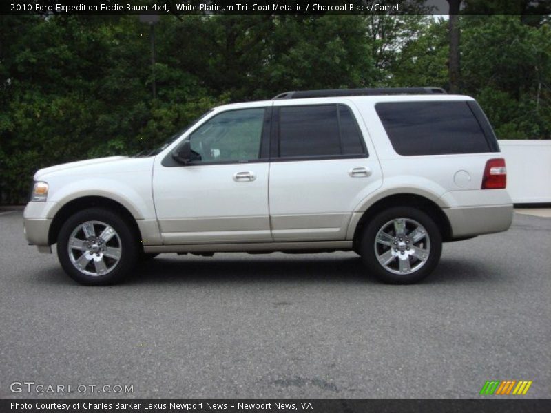 White Platinum Tri-Coat Metallic / Charcoal Black/Camel 2010 Ford Expedition Eddie Bauer 4x4
